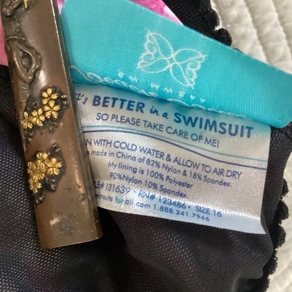 Swimsuits for All Women’s Plus Size V-Neck Twist Tankini One piece  size 16 - Picture 4 of 10